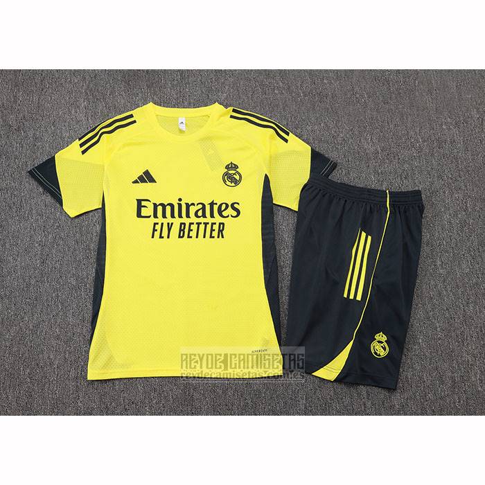 Chandal del Real Madrid Manga Corta 2025-2026 Amarillo - Pantalon Corto